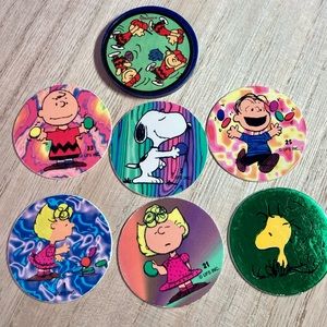 Vintage 90s Pogs Collection | Peanuts | Charlie Brown